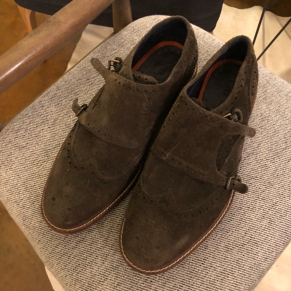 Cole Haan olive monk strap shoe